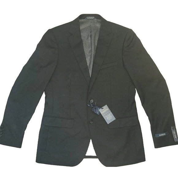 Zanetti Porto Black Slim‎ Fit Wool Blazer 40R NEW - Picture 1 of 7